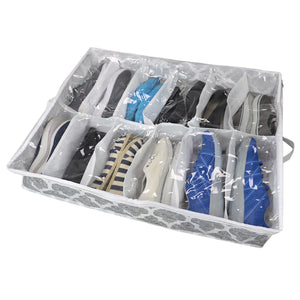 Home Basics Arabesque 12 Pair Non-woven Under the Bed Organizer, Grey $5.00 EACH, CASE PACK OF 12