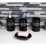 Load image into Gallery viewer, Home Basics Resort 4 Piece Ceramic Bath Accessory Set, Black $10 EACH, CASE PACK OF 12
