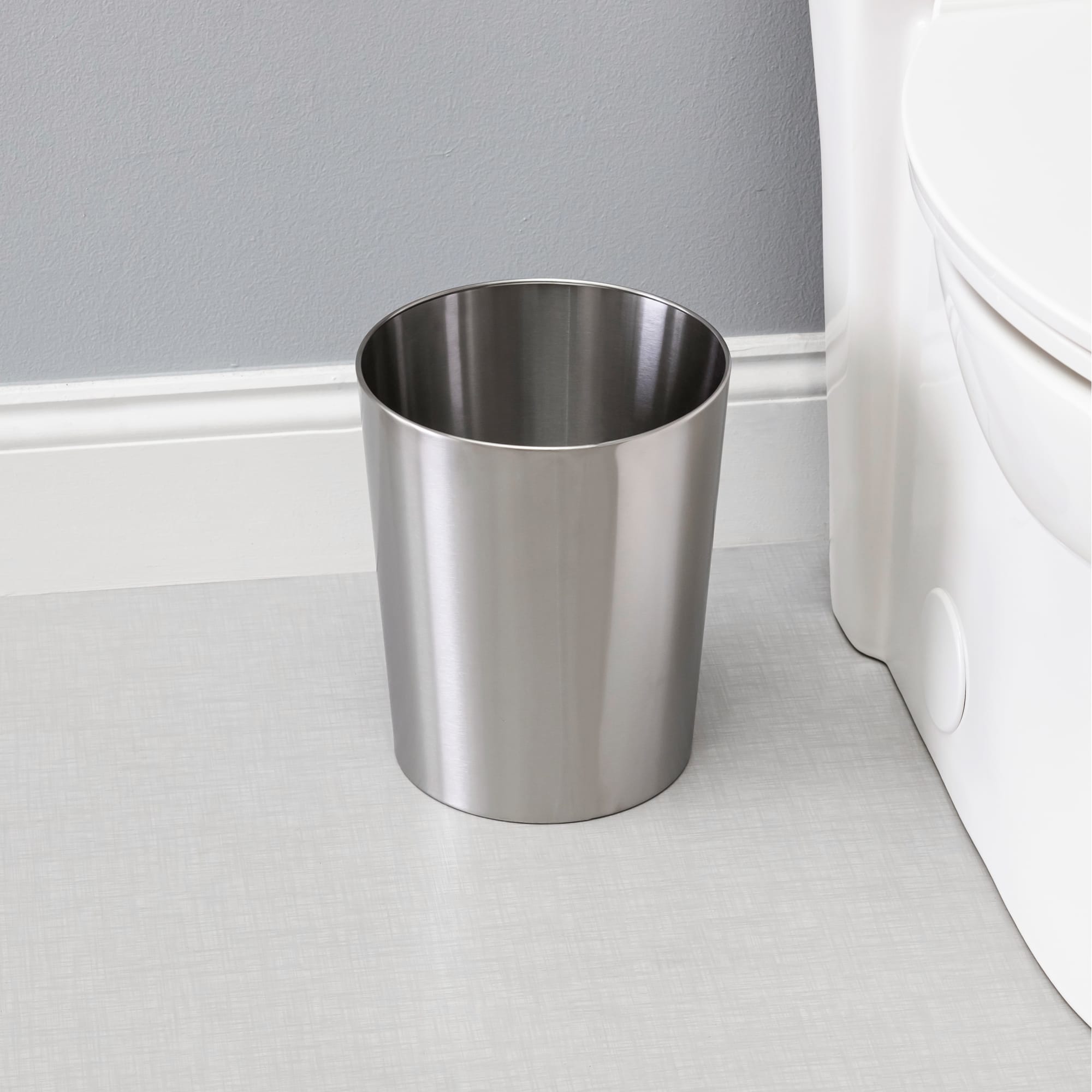 Home Basics Tapered 6 Lt Stainless Steel Waste Bin, Silver $6 EACH, CASE PACK OF 6