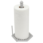 Load image into Gallery viewer, Home Basics Lines Freestanding Cast Iron Paper Towel Holder with Dispensing Side Bar, Grey $10 EACH, CASE PACK OF 3