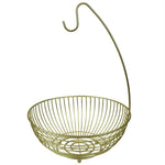 Load image into Gallery viewer, Home Basics Halo Steel Fruit Basket with Banana Hanger, Gold $8.00 EACH, CASE PACK OF 12