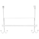 Load image into Gallery viewer, Home Basics Over the Door Hook with Towel Bar, Chrome $10.00 EACH, CASE PACK OF 8