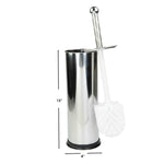 Load image into Gallery viewer, Home Basics Hide-Away and Splash Proof Polished Stainless Steel Toilet Brush with Non-Skid Hygienic Holder, Silver $4.00 EACH, CASE PACK OF 12