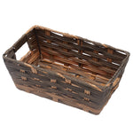Load image into Gallery viewer, Home Basics Small Faux Rattan Basket with Cut-out Handles, Coffee $6.50 EACH, CASE PACK OF 6