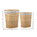 Load image into Gallery viewer, Home Basics 2 Piece Wicker Hamper with Removeable Liner, Natural $40.00 EACH, CASE PACK OF 1
