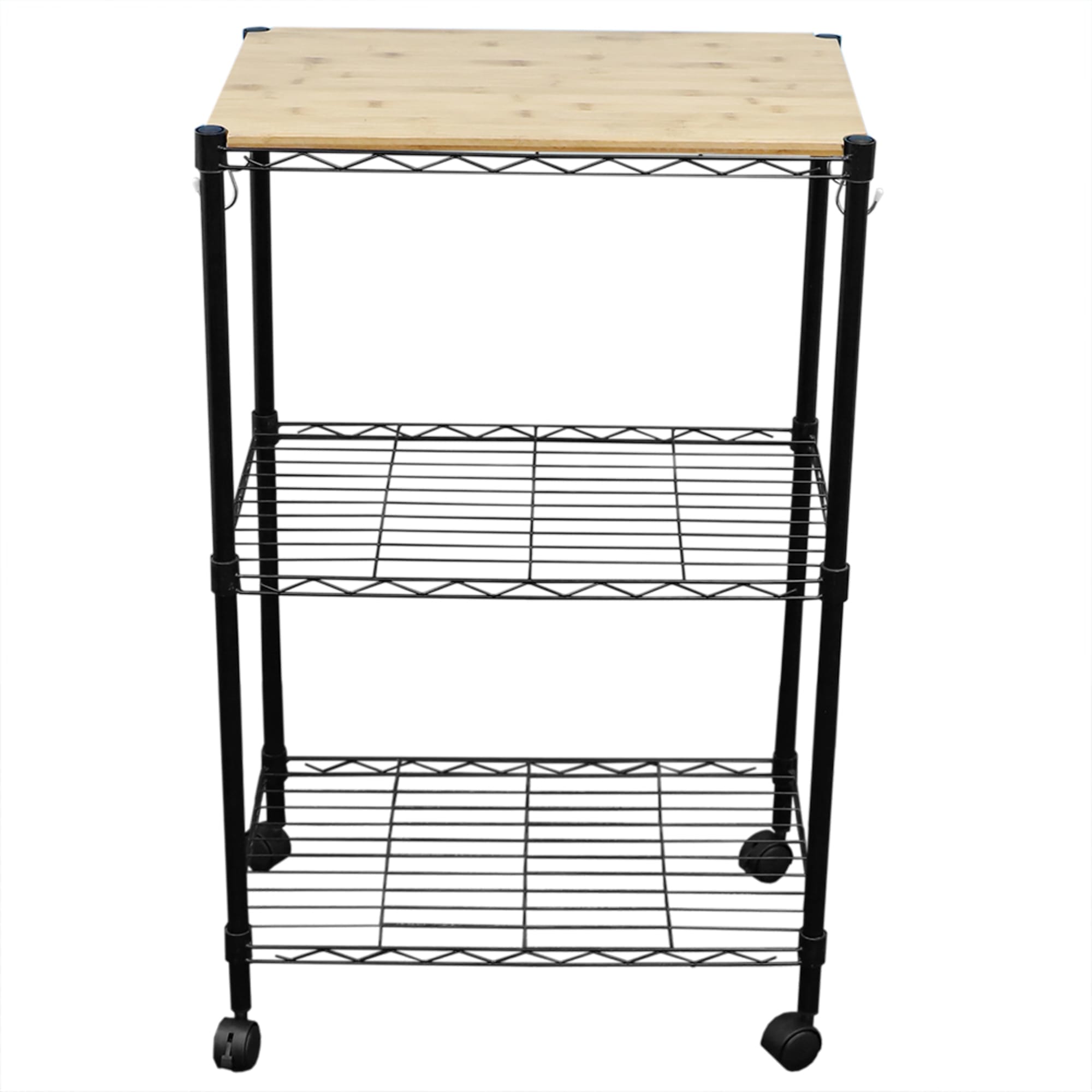 Home Basics 3 Tier MDF Top Kitchen Trolley with Hooks $50.00 EACH, CASE PACK OF 1