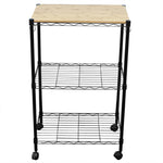 Load image into Gallery viewer, Home Basics 3 Tier MDF Top Kitchen Trolley with Hooks $50.00 EACH, CASE PACK OF 1
