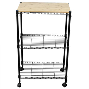 Home Basics 3 Tier MDF Top Kitchen Trolley with Hooks $50.00 EACH, CASE PACK OF 1