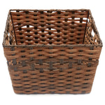 Load image into Gallery viewer, Home Basics X-large Faux Rattan Basket with Cut-out Handles, Coffee $15.00 EACH, CASE PACK OF 6