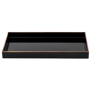 Home Basics 7" x 14" Decorative Vanity Tray with Contrasting Gold Trim, Black $5.00 EACH, CASE PACK OF 8