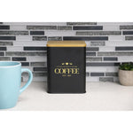 Load image into Gallery viewer, Home Basics Bistro 50 oz. Tin Coffee Canister with Bamboo Top, Black $6 EACH, CASE PACK OF 12