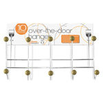 Load image into Gallery viewer, Home Basics 5 Wooden Dual Hook Over the Door Steel Organizing Rack $5.00 EACH, CASE PACK OF 24