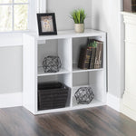 Load image into Gallery viewer, Home Basics 4 Open Cube Organizing Wood Storage Shelf, White $80.00 EACH, CASE PACK OF 1