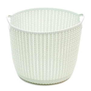 Home Basics Round Medium Crochet Plastic Basket - Assorted Colors
