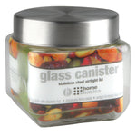 Load image into Gallery viewer, Home Basics Glass Square Canister with Steel Lid $2.00 EACH, CASE PACK OF 24