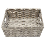 Load image into Gallery viewer, Home Basics Large Faux Rattan Basket with Cut-out Handles, Grey $10.00 EACH, CASE PACK OF 6