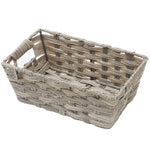 Load image into Gallery viewer, Home Basics Small Faux Rattan Basket with Cut-out Handles, Grey $6.50 EACH, CASE PACK OF 6
