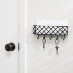 Load image into Gallery viewer, Home Basics Black Lattice Letter Rack with Key Hooks $4.00 EACH, CASE PACK OF 12