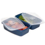 Load image into Gallery viewer, Home Basics 4 Piece Rectangular Plastic Meal Prep Set, (91.3 oz), Blue $6.00 EACH, CASE PACK OF 9
