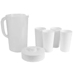 Load image into Gallery viewer, Home Basics 2 LT Classic Plastic Pitcher with Four Tumblers, White $5.00 EACH, CASE PACK OF 6
