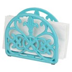 Load image into Gallery viewer, Home Basics Fleur De Lis Cast Iron Napkin Holder, Turquoise $8 EACH, CASE PACK OF 6