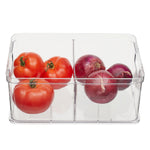 Load image into Gallery viewer, Home Basics Plastic Storage Bin With Divider, Clear $6.50 EACH, CASE PACK OF 12
