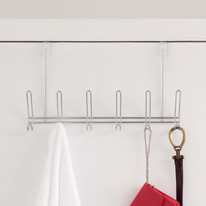 Home Basics 6 Dual Hook Over the Door Chrome Plated Steel Hanging Rack $6.00 EACH, CASE PACK OF 8