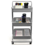 Load image into Gallery viewer, Home Basics 3 Tier Rolling Utility Cart with 2 Locking Wheels, Grey $25.00 EACH, CASE PACK OF 3
