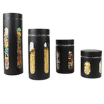 Load image into Gallery viewer, Home Basics 4 Piece Metal Canisters with Multiple Peek-Through Windows, Black $12.00 EACH, CASE PACK OF 4
