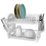 Load image into Gallery viewer, Home Basics 2 Tier Plastic Dish Drainer, White $20.00 EACH, CASE PACK OF 6
