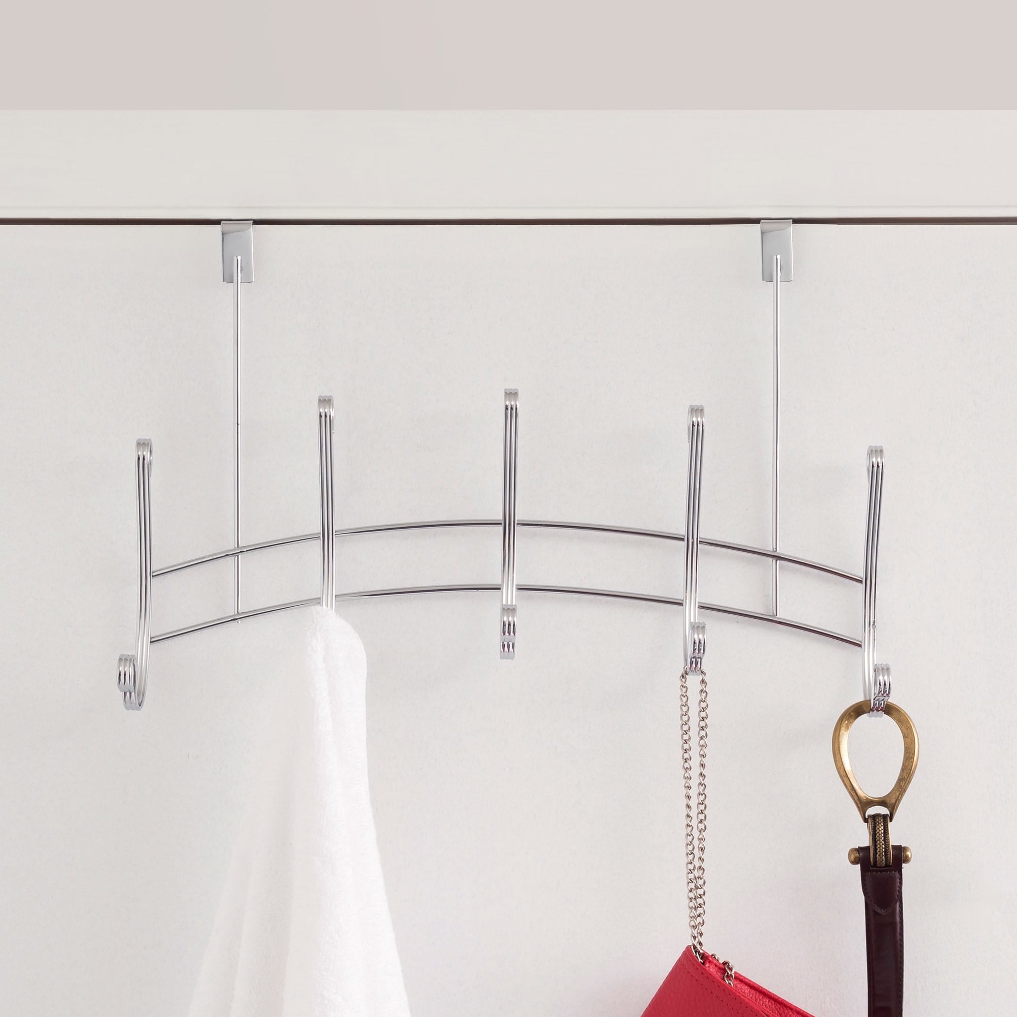 Home Basics Arch Chrome 5 Hook Over the Door Hanging Rack $6.00 EACH, CASE PACK OF 12