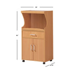 Load image into Gallery viewer, Home Basics Small Wood Microwave Cart, Natural $80.00 EACH, CASE PACK OF 1