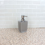Load image into Gallery viewer, Home Basics Acrylic Plastic 10 oz. Hand Soap Dispenser with Rust-Resistant Brushed Stainless Steel Pump, Grey $4.00 EACH, CASE PACK OF 24