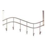 Load image into Gallery viewer, Home Basics Wave 6 Hook Over the Door Organizing Rack, Satin Nickel $6.00 EACH, CASE PACK OF 12