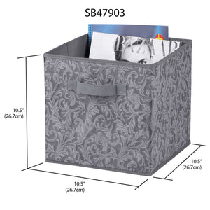 Home Basics Damask Collection Non-Woven Storage Box, Grey $3.00 EACH, CASE PACK OF 12