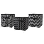 Load image into Gallery viewer, Home Basics Storage Bin, Metallic Silver/Black - Assorted Colors