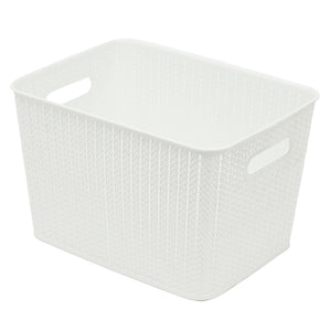 Home Basics 20 Liter Plastic Basket with Handles, White $6 EACH, CASE PACK OF 4