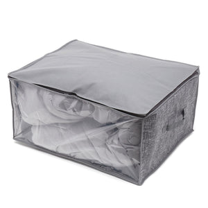 Home Basics Graph Line Non-Woven Blanket Bag with See-Through Window Grey $4.00 EACH, CASE PACK OF 12
