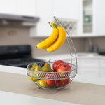 Load image into Gallery viewer, Home Basics Infinity Collection Fruit Basket with Banana Tree, Chrome $6 EACH, CASE PACK OF 6