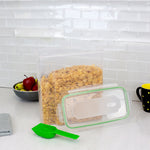 Load image into Gallery viewer, Home Basics  4-Sided Locking Plastic Cereal Storage Container with Spoon, Seafoam Green $5.00 EACH, CASE PACK OF 4
