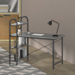 Load image into Gallery viewer, Home Basics Computer Desk With Shelves, Grey Oak/Black $100.00 EACH, CASE PACK OF 1
