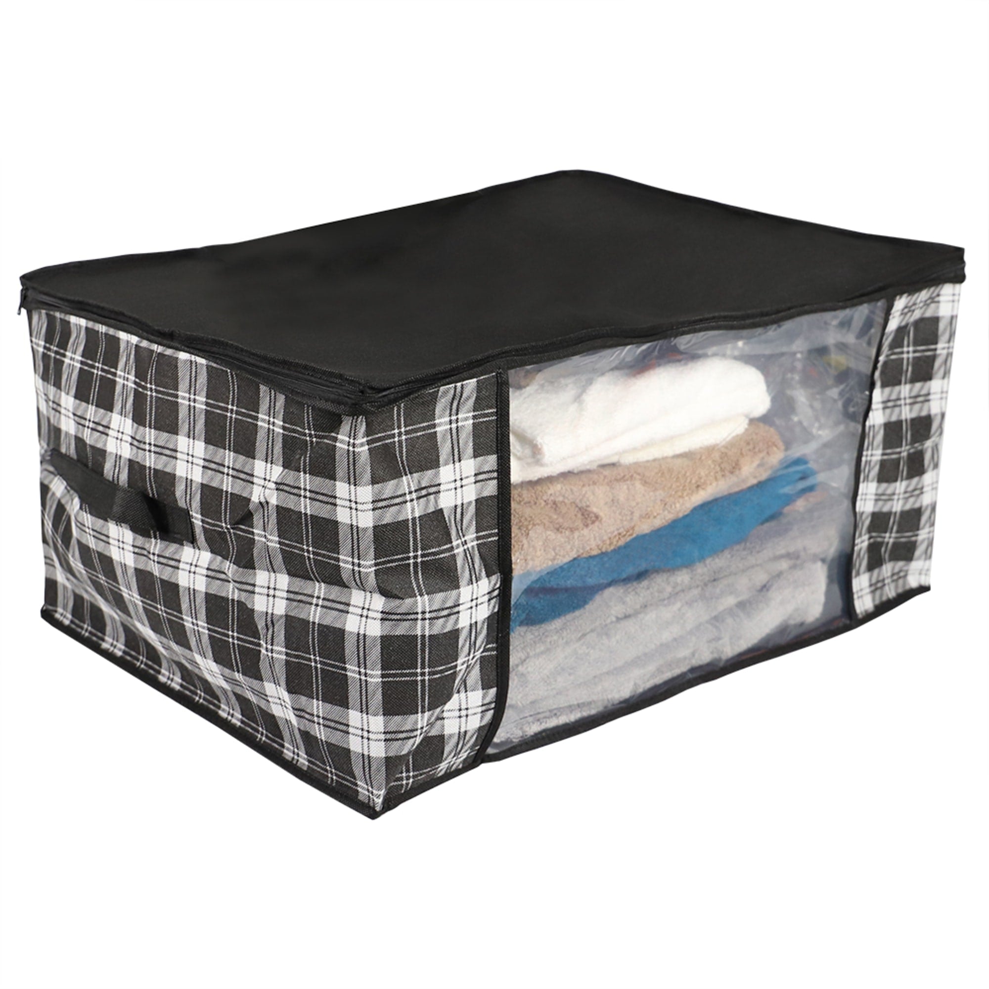 Home Basics Plaid Non-Woven Blanket Bag with See-through Window, Black

 $4.00 EACH, CASE PACK OF 12