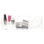 Load image into Gallery viewer, Home Basics 3 Compartment Plastic Cosmetic Organizer, Clear $4.00 EACH, CASE PACK OF 12
