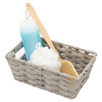 Load image into Gallery viewer, Home Basics Small Faux Rattan Basket with Cut-out Handles, Grey $6.50 EACH, CASE PACK OF 6