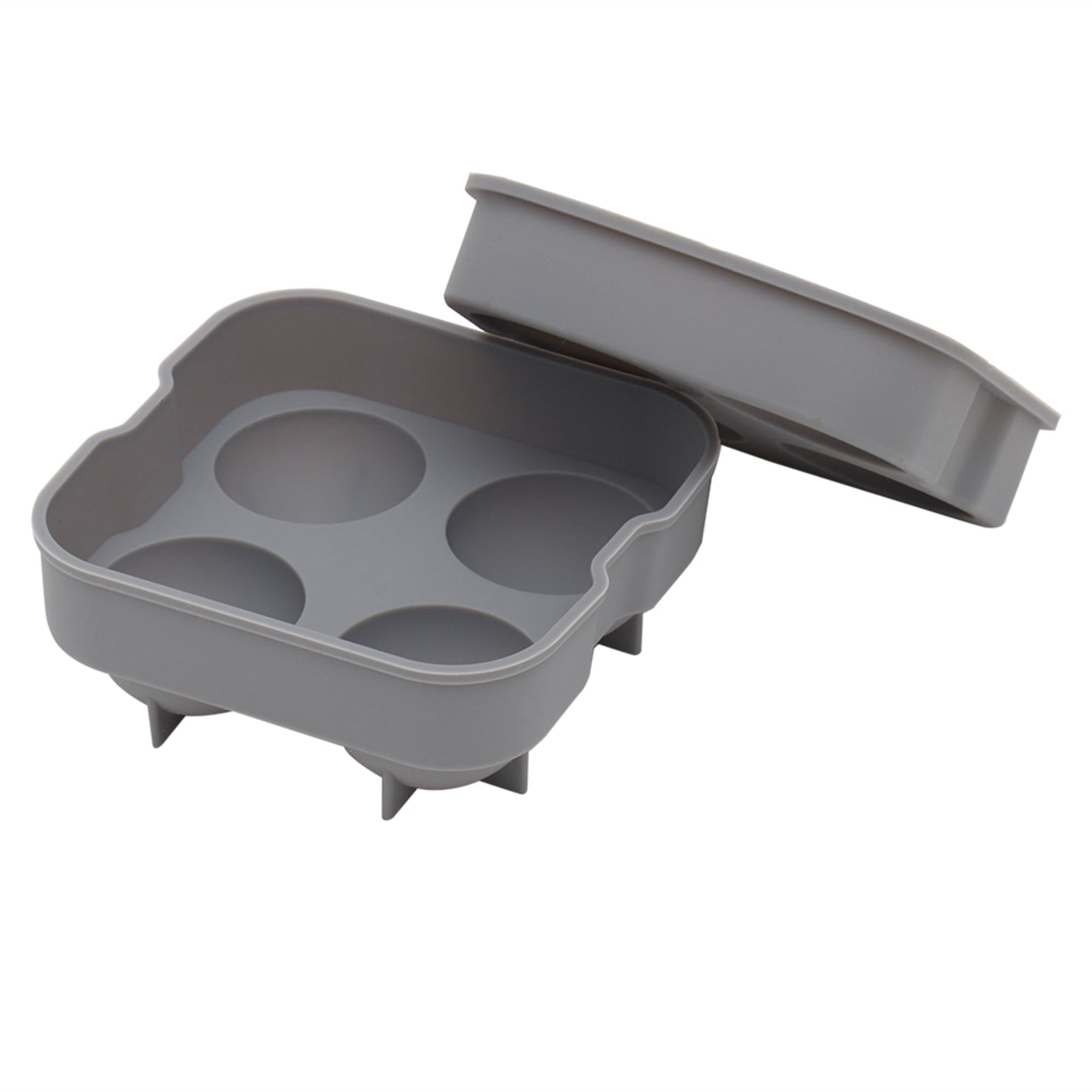 Home Basics 4 Sphere Silicone Ice Cube Mold with Lid, Grey $3.00 EACH, CASE PACK OF 24