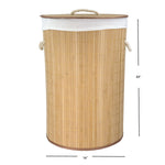 Load image into Gallery viewer, Home Basics Round Foldable Bamboo Hamper, Natural $15.00 EACH, CASE PACK OF 6