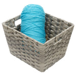 Load image into Gallery viewer, Home Basics Medium Faux Rattan Basket with Cut-out Handles, Grey $10 EACH, CASE PACK OF 6