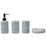 Load image into Gallery viewer, Home Basics Trendy Terrazzo 4 Piece Ceramic Bath Accessory Set, Blue $10.00 EACH, CASE PACK OF 12
