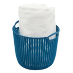 Load image into Gallery viewer, Home Basics Round Medium Crochet Plastic Basket - Assorted Colors
