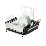 Load image into Gallery viewer, Michael Graves Design Deluxe Extra Large Capacity Stainless Steel Dish Rack with Wine Glass Holder, Black $30.00 EACH, CASE PACK OF 4